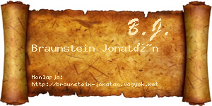 Braunstein Jonatán névjegykártya